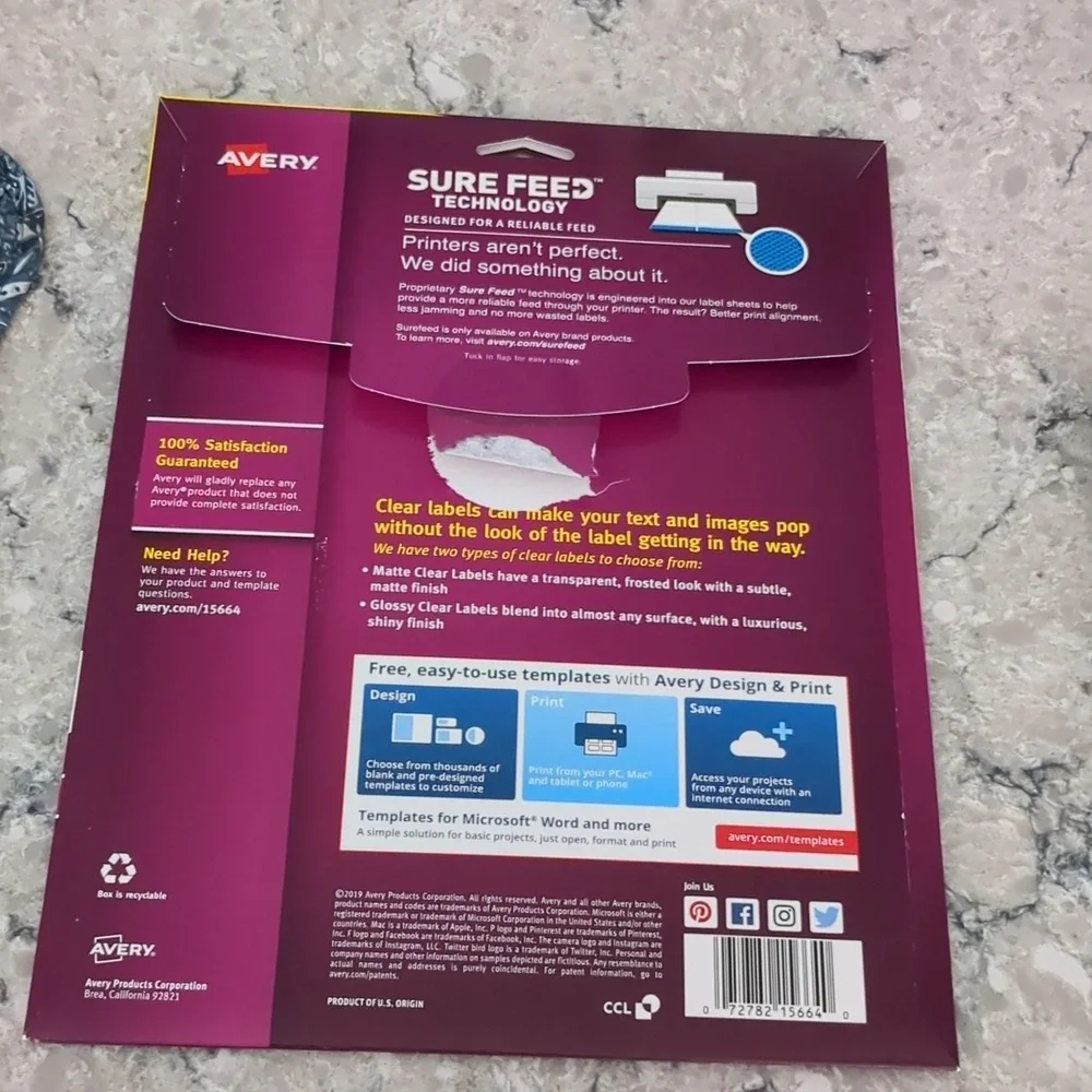 Shipping Labels, Business Cards, Specialty Printer Paper See Detailed List